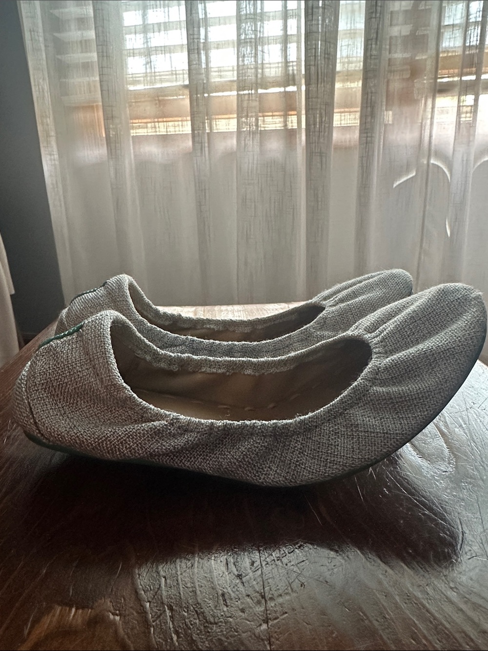 Tieks Women's Light Gray Knit Ballet Flats - Gray